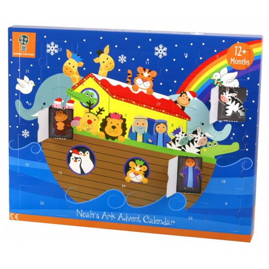 Calendar Craciun Arca lui Noe cu 24 piese lemn Orange Tree Toys
