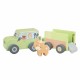 Camion din lemn pentru transport animale de ferma Orange Tree Toys