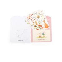 Carte de colorat cu abtibilduri Les Rosalies Moulin Roty