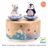 Cutie muzicala magnetica Djeco - Dansul pinguinului cu ursuletul