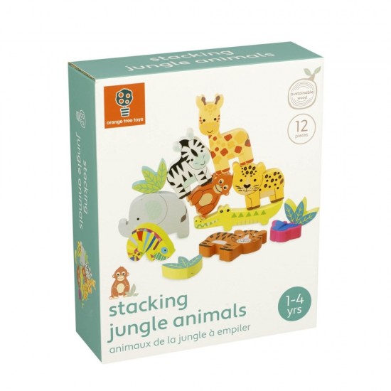 Joc Animale din jungla de stivuit Orange Tree Toys