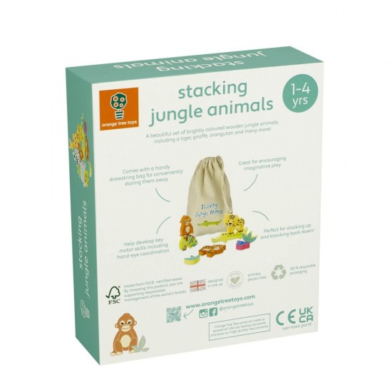 Joc Animale din jungla de stivuit Orange Tree Toys