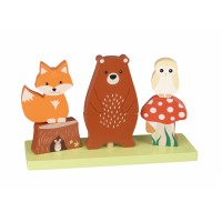 Jucarie din lemn de stivuit cu animalele padurii Orange Tree Toys