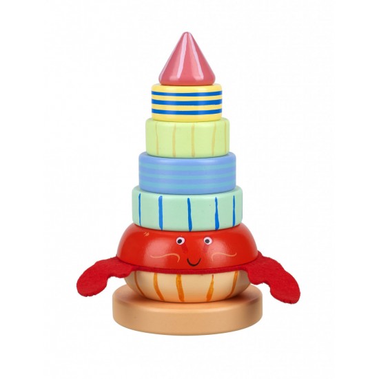 Jucarie din lemn de stivuit cu crab Orange Tree Toys