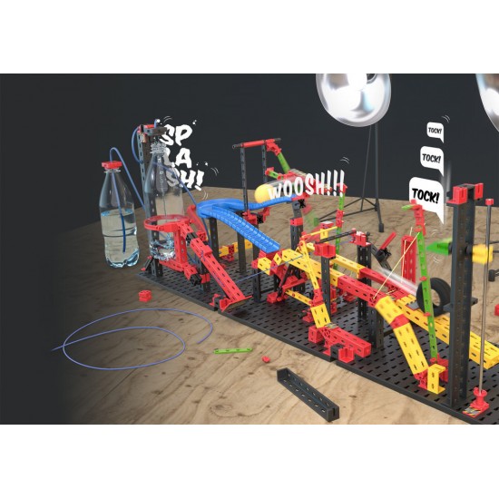 Set constructie STEM Reactii in lant traznite 428 piese Fischertechnik