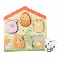 Puzzle lemn animale de ferma Orange Tree Toys 5 piese