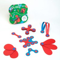 Set de construit cu magnet Clixo Itsy pack Flamingo-Turquoise 18