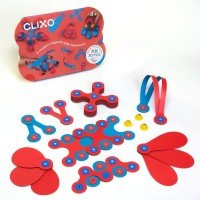 Set de construit cu magnet Clixo Itsy pack Flamingo-Turquoise 30