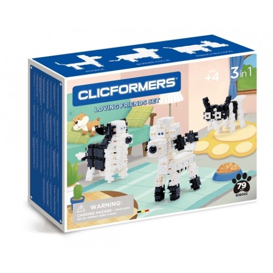 Set de construit Clicformers Animale prietenoase 79 piese