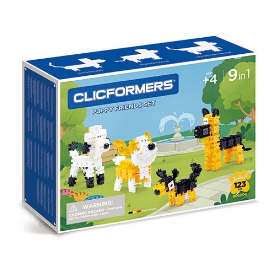 Set de construit Clicformers - Catei prietenosi 123 piese