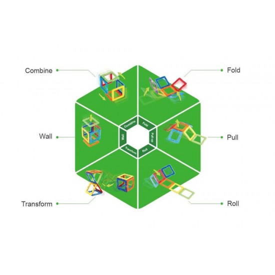 Set magnetic de construit Magformers Vehicule 17 piese