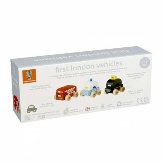 Set vehicule londoneze din lemn Orange Tree Toys