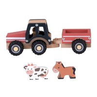 Tractor cu remorca si animale din lemn Egmont Toys