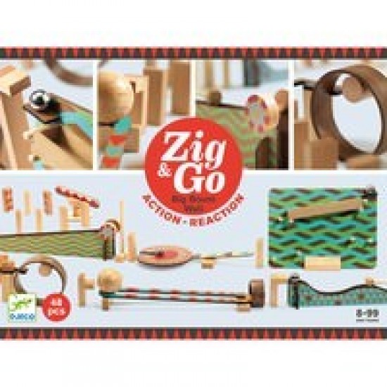 Set de constructie trasee Zig and Go Djeco 48 piese