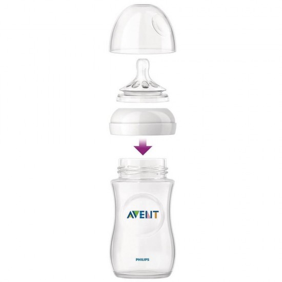 Biberon Philips-Avent SCF673/17 pentru hranire naturala din sticla 240 ml