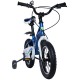 Bicicleta pentru copii 2-4 ani HappyCycles KidsCare, roti 12 inch, cu roti ajutatoare si frane pe disc, albastru