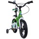 Bicicleta pentru copii 2-4 ani HappyCycles KidsCare, roti 12 inch, cu roti ajutatoare si frane pe disc, verde