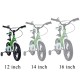 Bicicleta pentru copii 2-4 ani HappyCycles KidsCare, roti 12 inch, cu roti ajutatoare si frane pe disc, verde