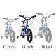 Bicicleta pentru copii 3-6 ani HappyCycles KidsCare, roti 14 inch, cu roti ajutatoare si frane pe disc, albastru