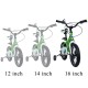 Bicicleta pentru copii 5-8 ani HappyCycles KidsCare, roti 16 inch, cu roti ajutatoare si frane pe disc, verde