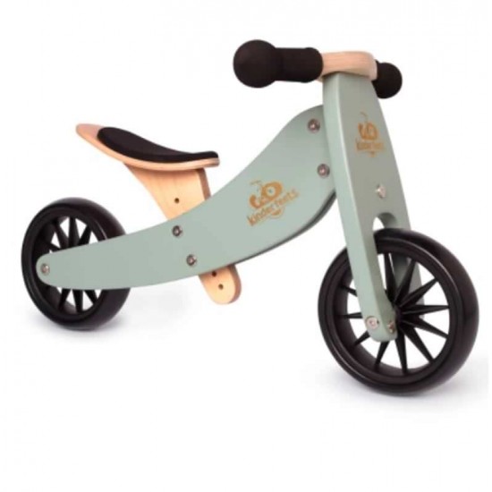 Tricicleta fara pedale transformabila Tiny Tot gri-verzui Kinderfeets