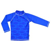 Tricou de baie Fish blue marime 98-104 protectie UV Swimpy
