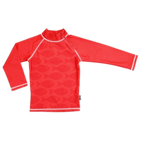 Tricou de baie Fish Red marime 122-128 protectie UV Swimpy