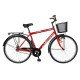Bicicleta City 28 Inch cu frane mecanice V-Brake Velors CSV28/93A, cadru rosu cu design alb Bicicleta City 28 Inch cu frane mecanice V-Brake Velors CSV28/93A, cadru rosu cu design alb