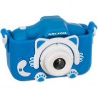 Aparat foto digital pentru copii Kitty, 2 inch, 3MP, card 16GB Kruzzel MY18070, albastru