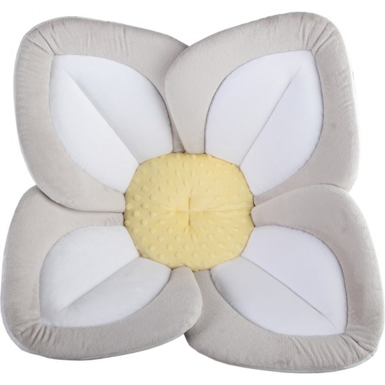 Cadita de plus si salteluta de joaca Lotus BloomingBath Gri/Alb/Galben BB105L