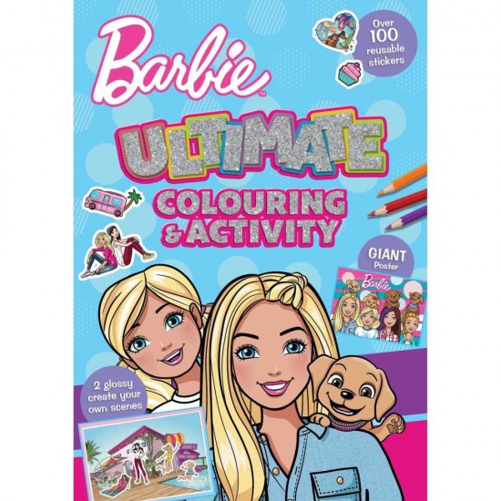 Carte de colorat cu activitati si stickere Barbie Ultimate Colour Alligator AB3356BACAB