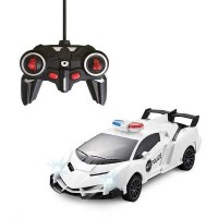 Masina de politie Transformer Roboforces, cu telecomanda si lumini Toi-Toys TT25854A