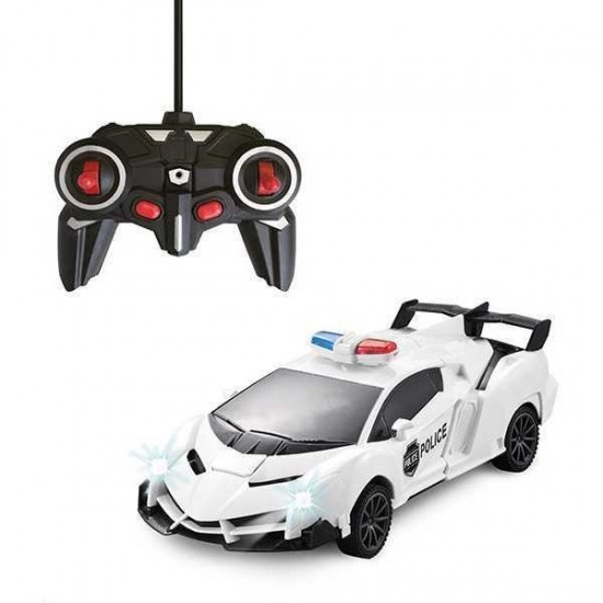 Masina de politie Transformer Roboforces, cu telecomanda si lumini Toi-Toys TT25854A