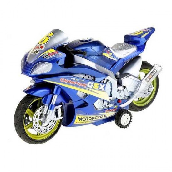 Motocicleta de Curse cu Lumini si Sunete 30 cm Toi-Toys TT29210Z Albastru