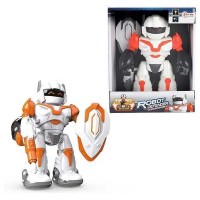 Robot interactiv Defender cu lumini, sunete si rotire 360 grade Toi-Toys TT30656A portocaliu