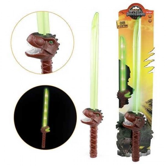 Sabie laser cu sunete si lumini Jurassic Revival 74cm Toi-Toys TT12054A