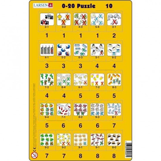Set 16 Puzzle-uri 0 - 20, 25 Piese Larsen LRP47