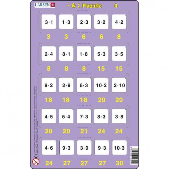Set 16 Puzzle-uri Inmultire si Impartire, 25 Piese Larsen LRP49