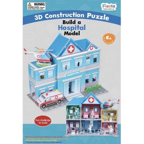 Set constructie puzzle 3D Spital Fiesta Crafts 122 piese