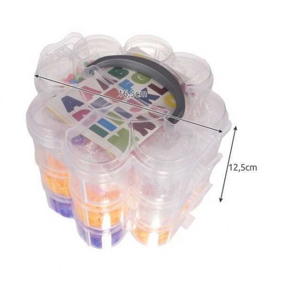 Set creativ elastice loom colorate cu organizator si accesorii, 3000 piese Kruzzel MY18234