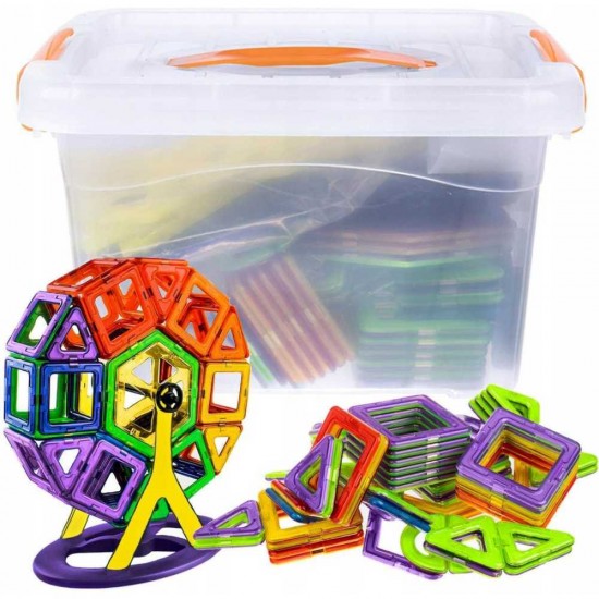 Set de constructie magnetic XXL - 99 piese si cutie inclusa Iso Trade 