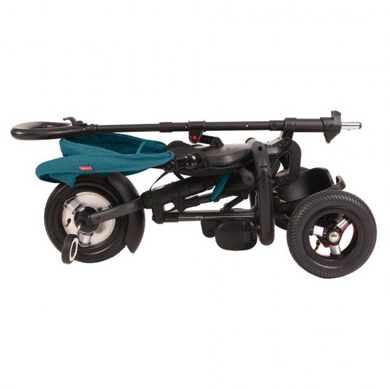 Tricicleta cu roti de cauciuc Qplay Rito Rubber Albastru Inchis