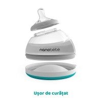 Biberon de tranzitie Nanobebe turcoaz 240 ml