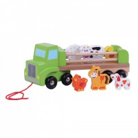 Camion din lemn cu animale Jumini