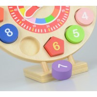 Ceas din lemn forme si numere14 piese
