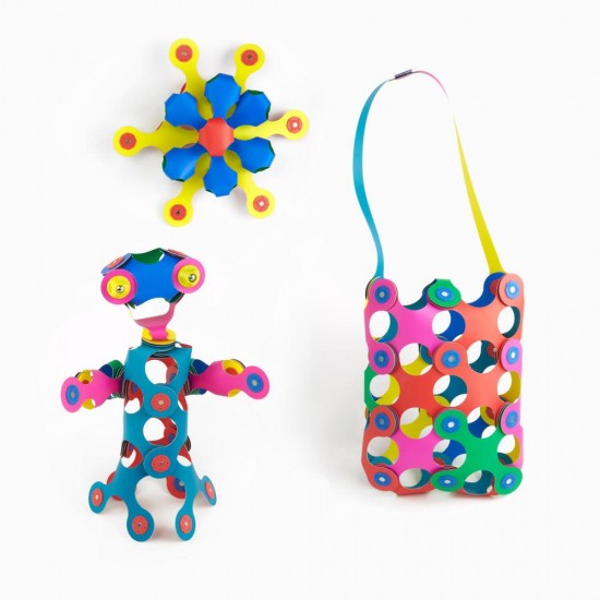Joc magnetic de construit Clixo - Curcubeu 42 piese