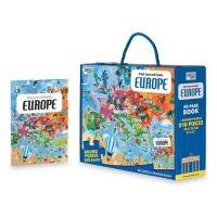 Puzzle cu carte Europa 210 piese