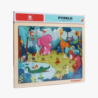 Puzzle din lemn 24 piese - Animalute jucause