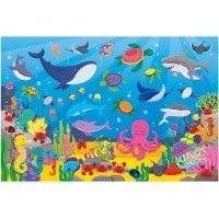 Puzzle podea 30 piese - Numaram animalute marine