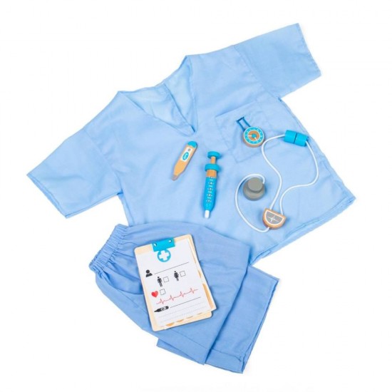 Set costum si accesorii doctor pentru copii